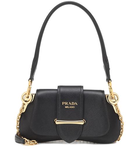 prada sidonie leather shoulder bag black|Prada Sidonie Leather Shoulder Bag, Black .